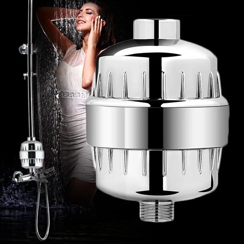 Filtre de douche anticalcaire à 20 niveaux, cartouche remplaçable